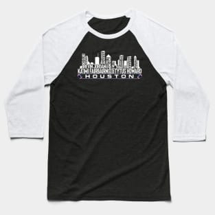 Houston Football Team 23 Player Roster, Houston City Skyline Baseball T-Shirt